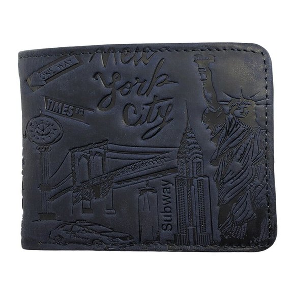 NEW YORK CITY USA MEN'S NAVY BLUE WALLET / CARD ID
